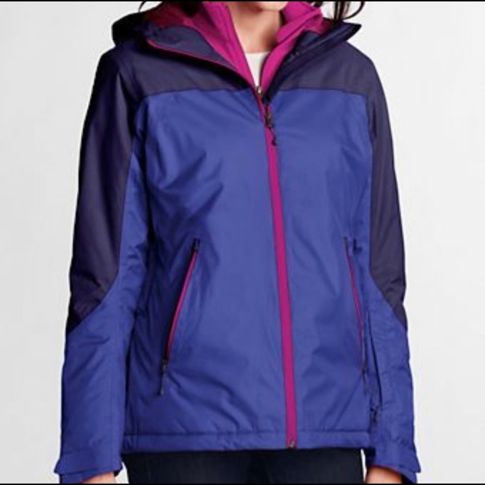 Lands' End Women's Vibrant Blue and Purple Ski Jacket